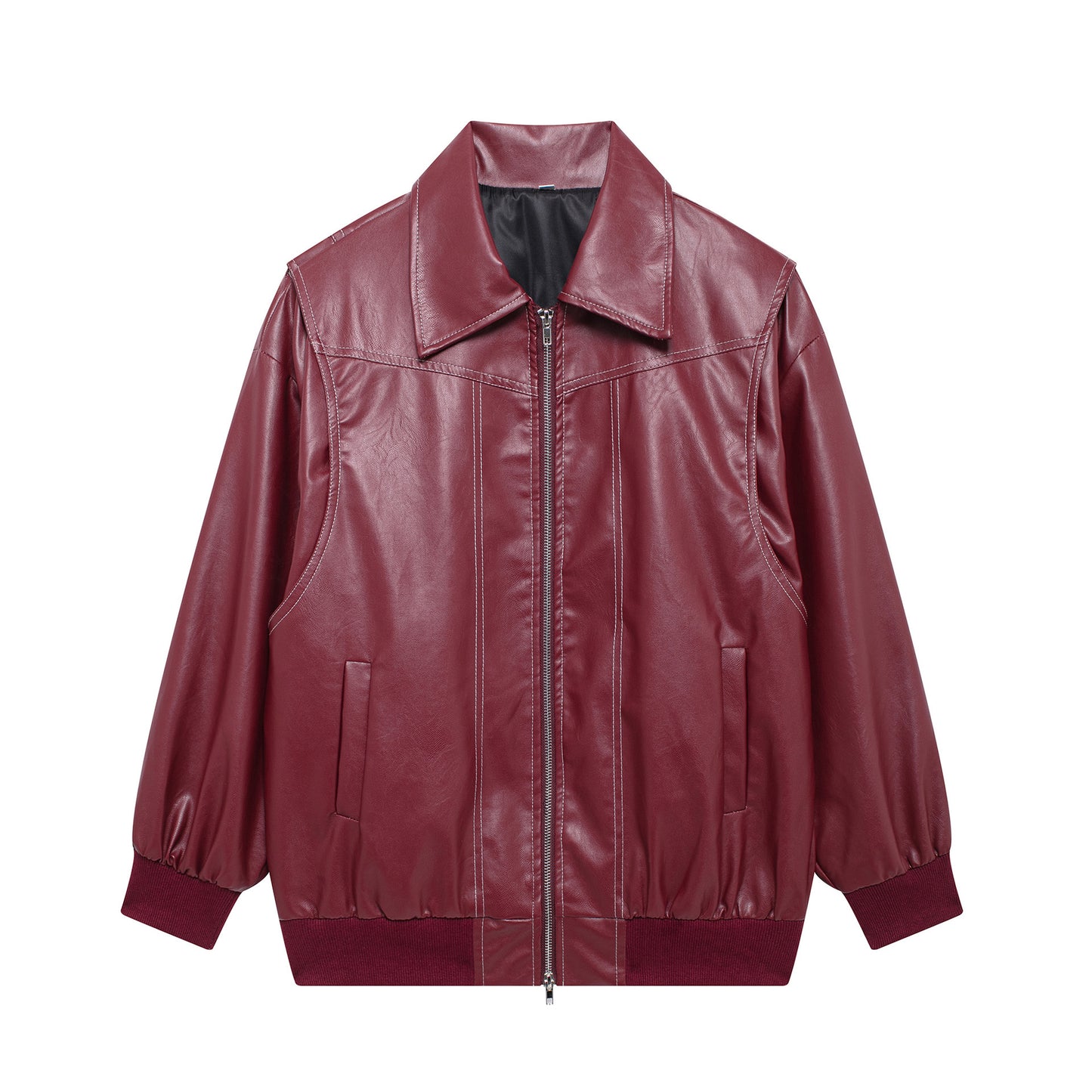 Sleek Zip-Up Leather Jacket