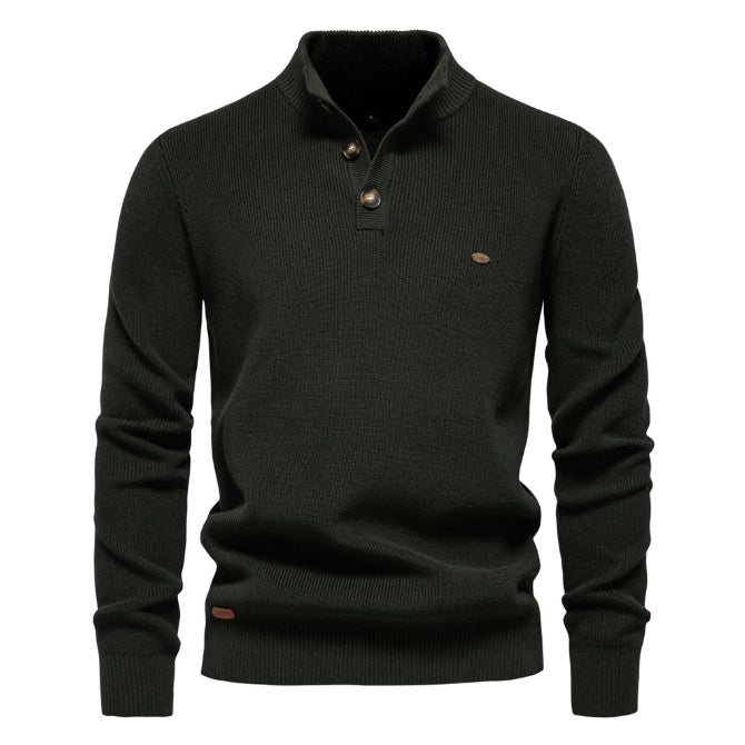 Slim Fit Men's Half Turtleneck Sweater