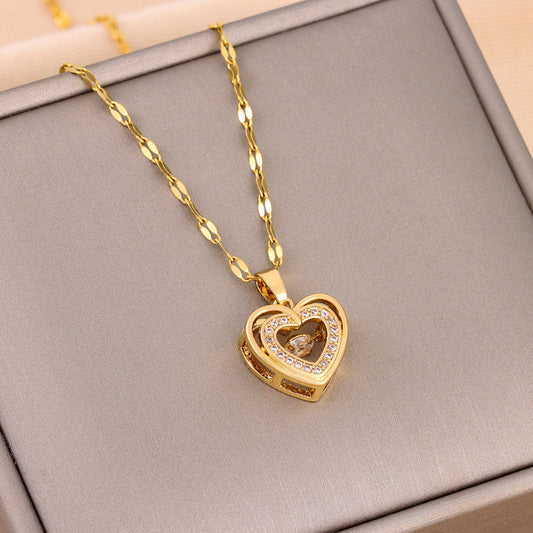 NIKKI | GOLD NECKLACE WITH CZ HEART