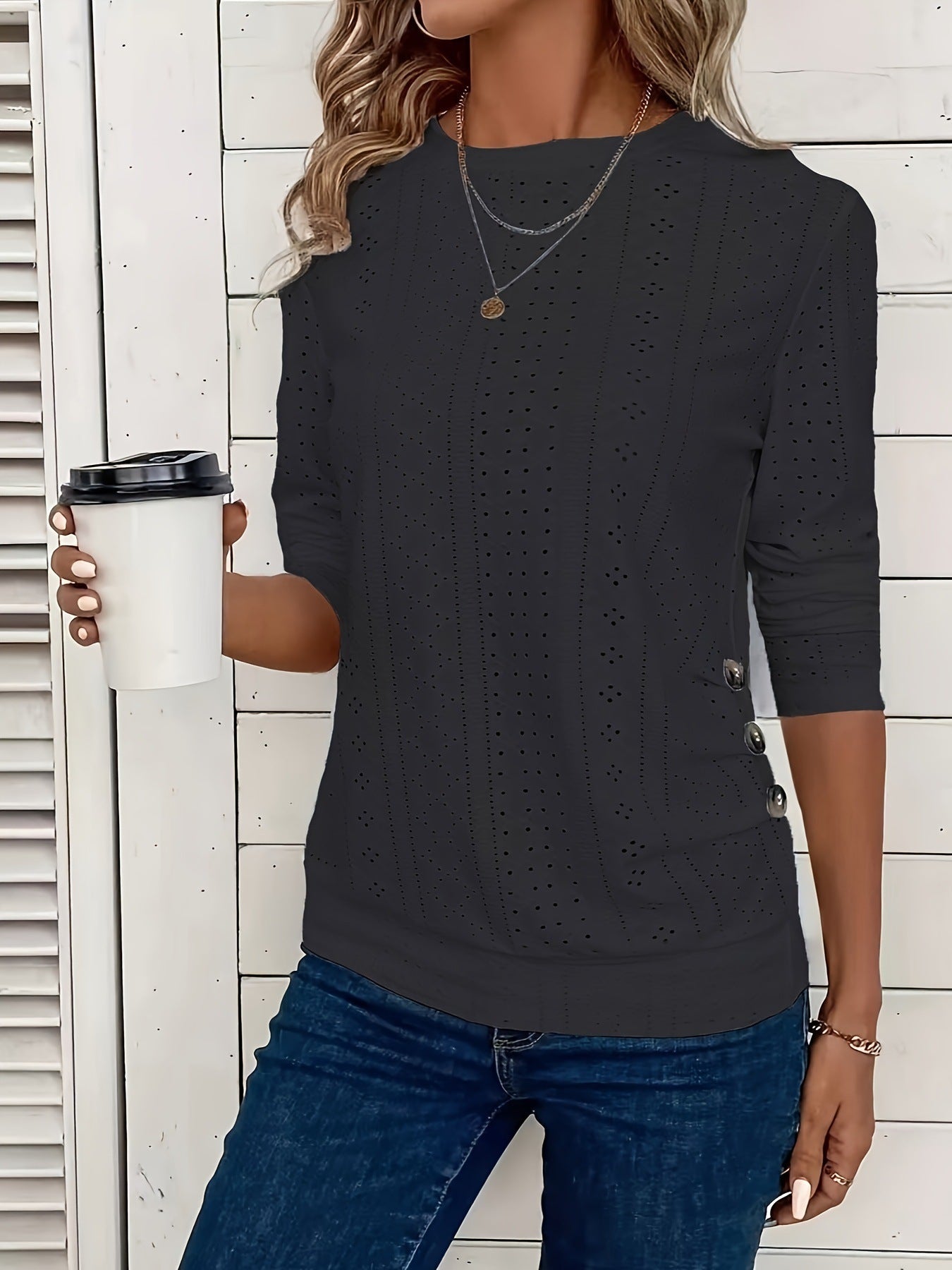 Crew Neck Long Sleeve Tee