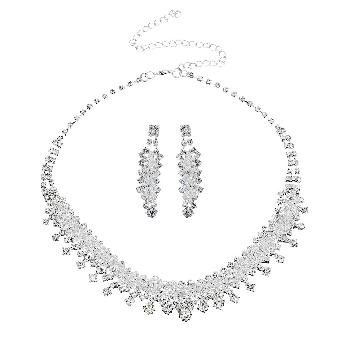 DIONE | BRIDAL JEWELRY SET (EARRINGS, NECKLACE, TIARA)