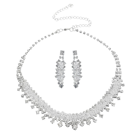 DIONE | BRIDAL JEWELRY SET (EARRINGS, NECKLACE, TIARA)