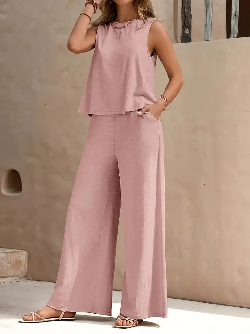ELYSIA | Elegant Two-Piece Loose Pants Set