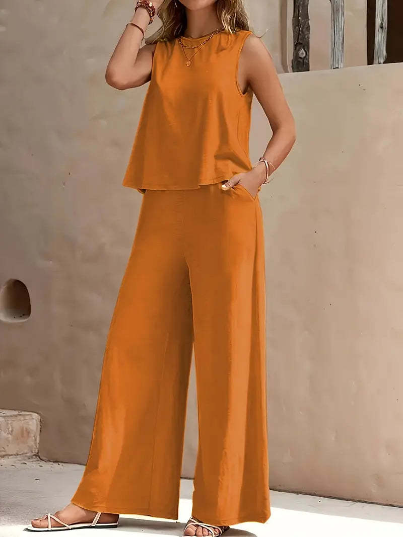 ELYSIA | Elegant Two-Piece Loose Pants Set