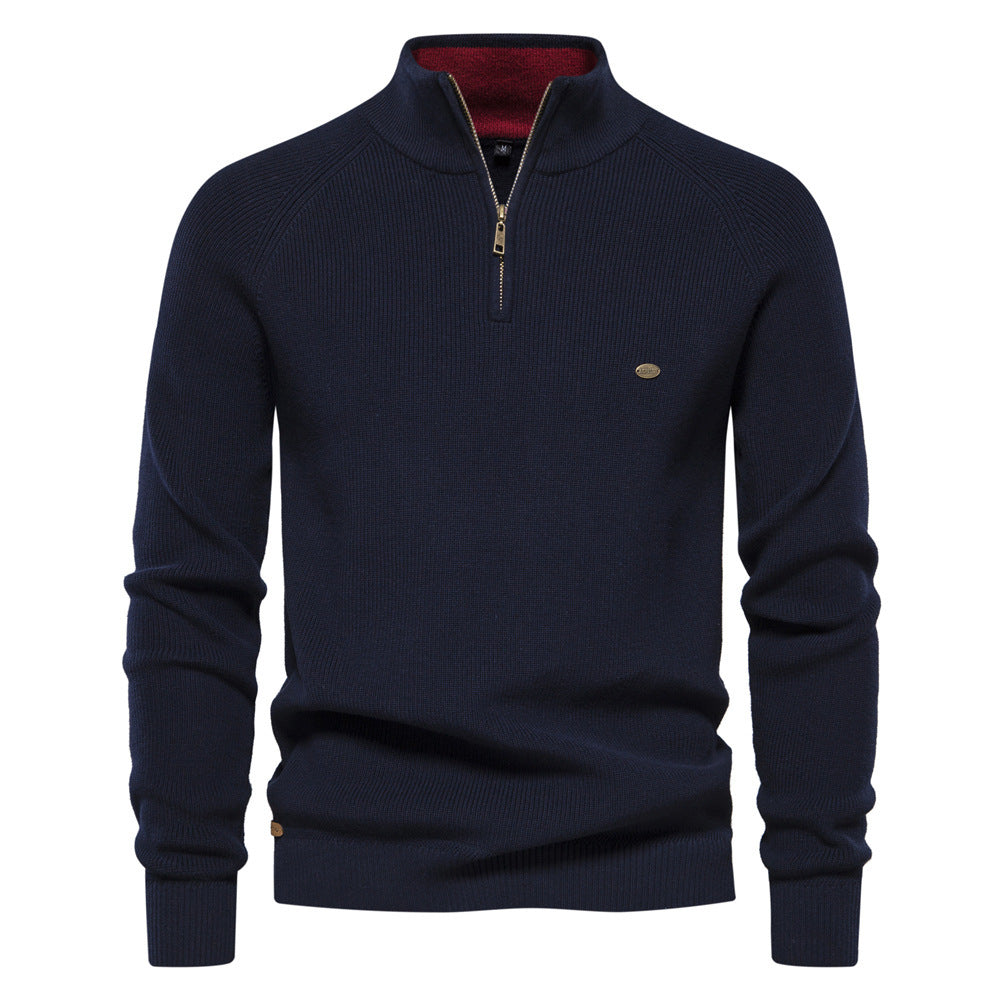 Slim Fit Men's Half Turtleneck Sweater