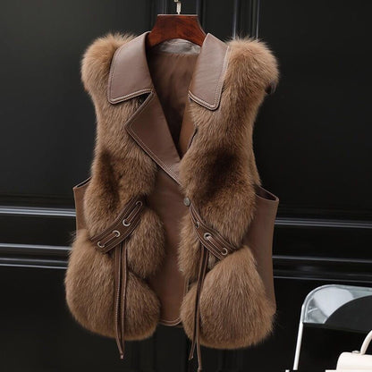 Elegant Short Fox Fur Vest