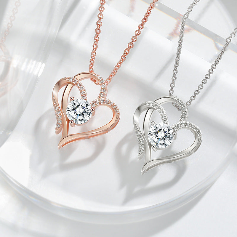AGAPI | DOUBLE HEART NECKLACE WITH CZ