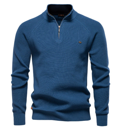 Slim Fit Men's Half Turtleneck Sweater