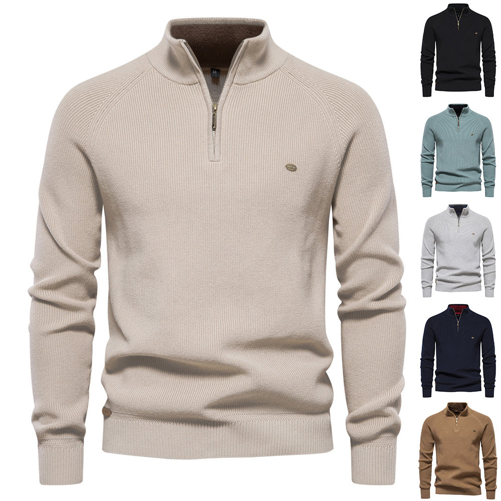 Slim Fit Men's Half Turtleneck Sweater