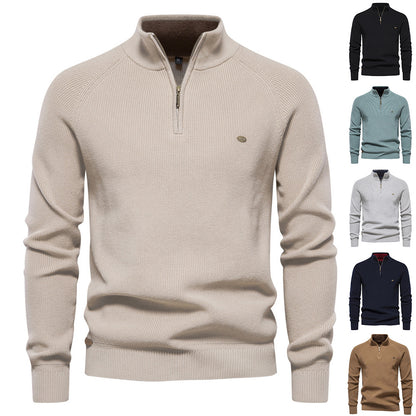 Slim Fit Men's Half Turtleneck Sweater