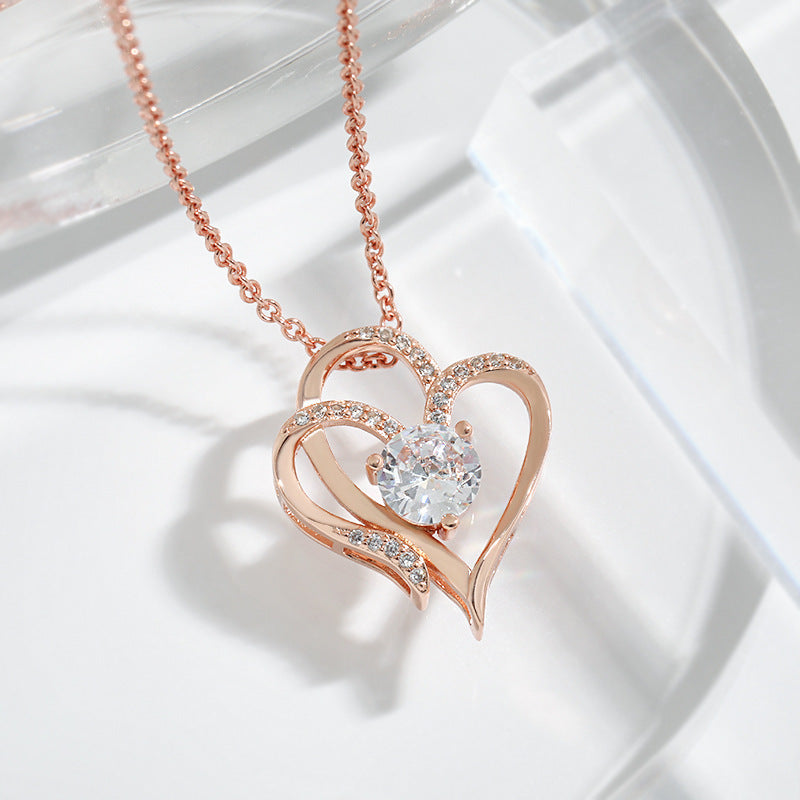 AGAPI | DOUBLE HEART NECKLACE WITH CZ