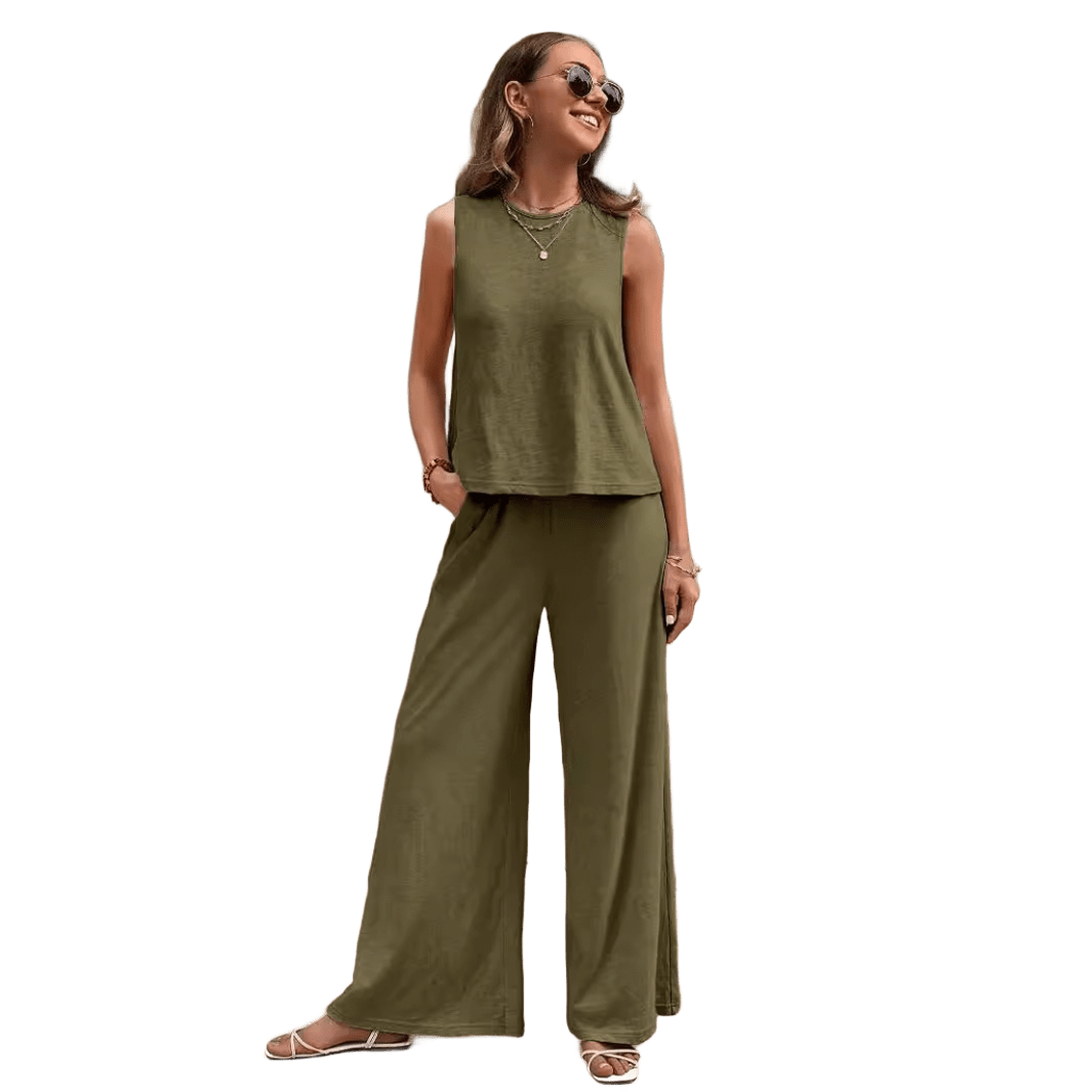 ELYSIA | Elegant Two-Piece Loose Pants Set