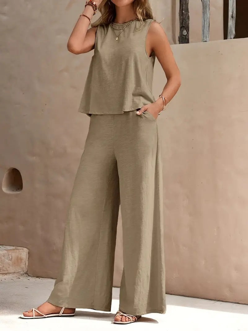 ELYSIA | Elegant Two-Piece Loose Pants Set