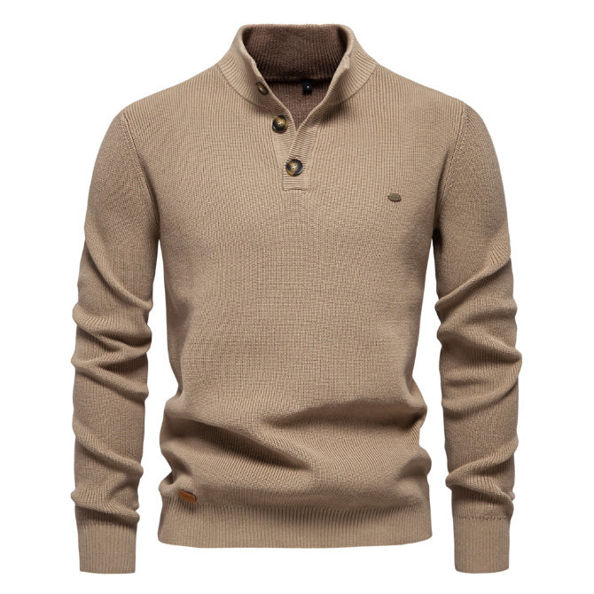 Slim Fit Men's Half Turtleneck Sweater