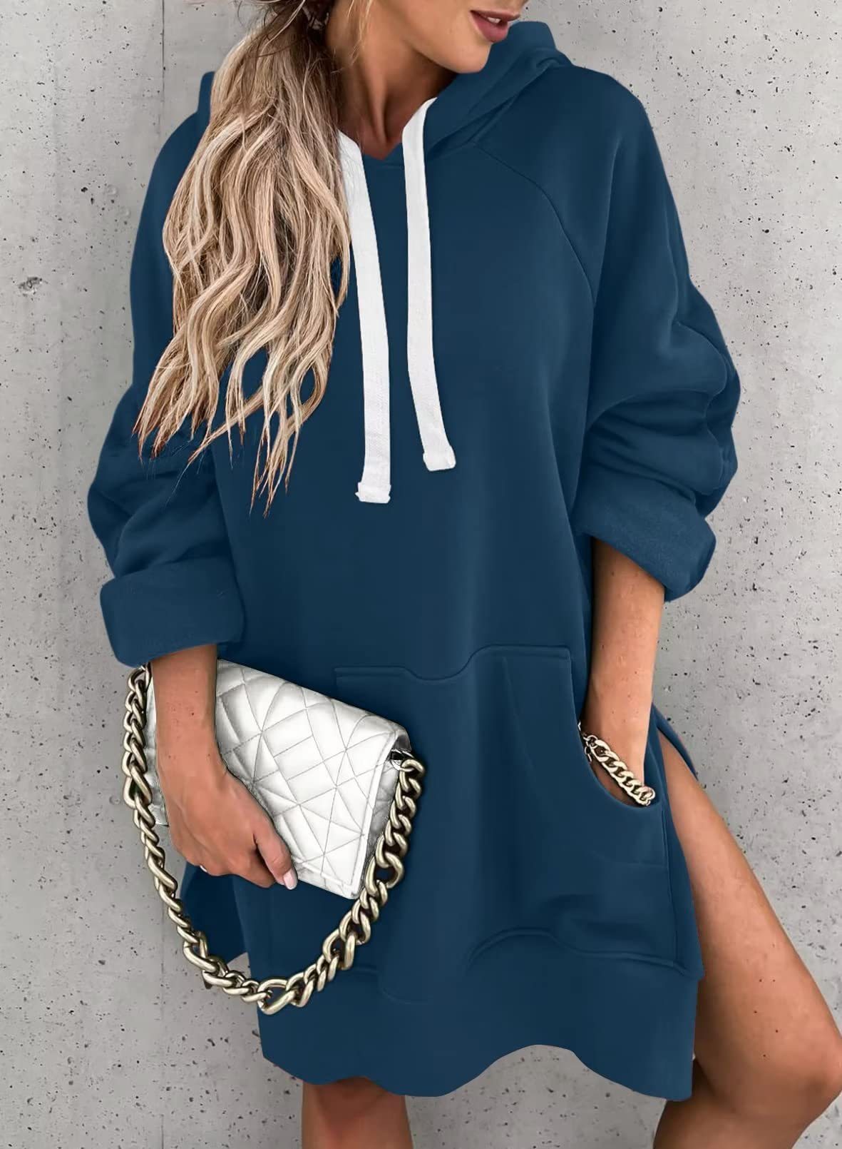 Mid-Length Hooded Sweater