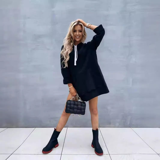 Mid-Length Hooded Sweater