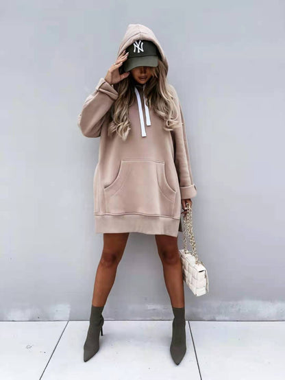 Mid-Length Hooded Sweater