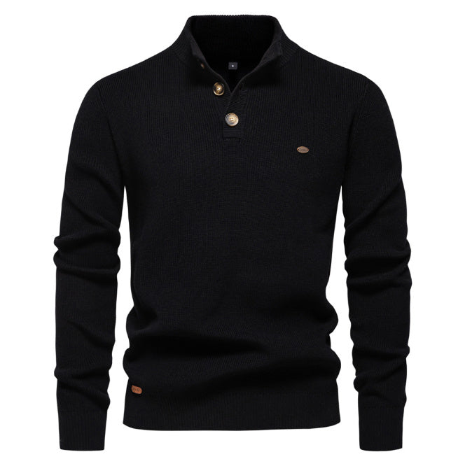 Slim Fit Men's Half Turtleneck Sweater