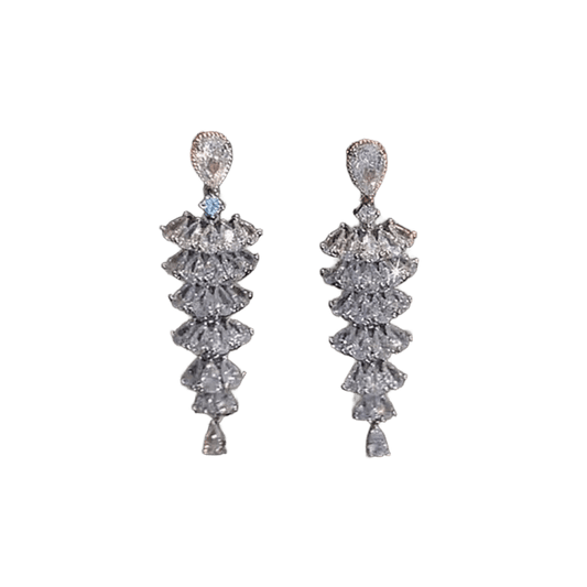 CLIO | LONG CASCADE EARRINGS WITH CZ