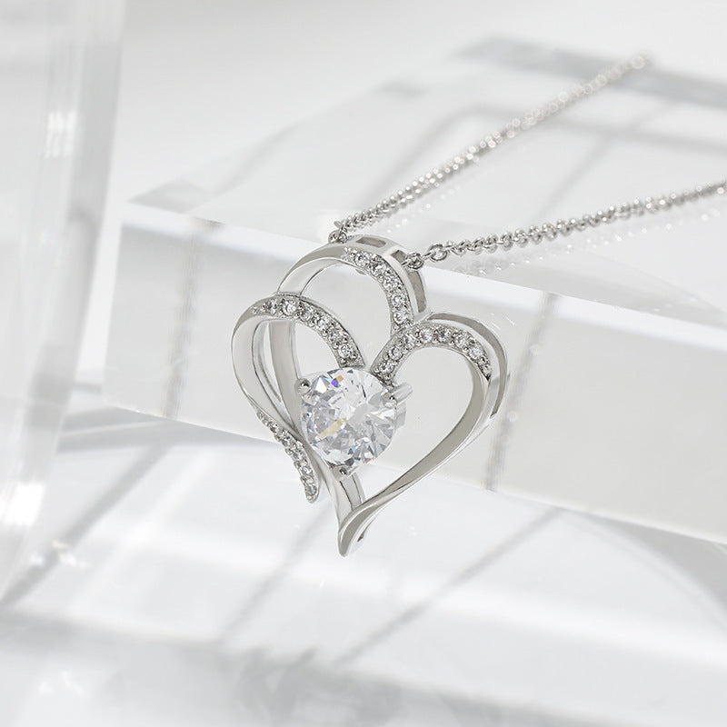AGAPI | DOUBLE HEART NECKLACE WITH CZ