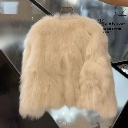 Elegant Eco-Friendly Faux Fox Fur Coat