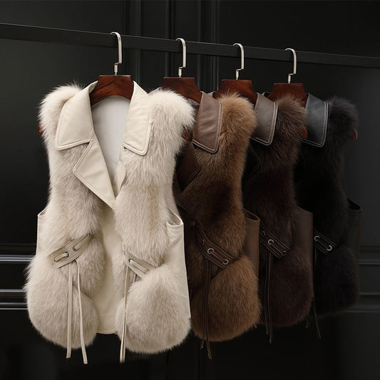 Elegant Short Fox Fur Vest