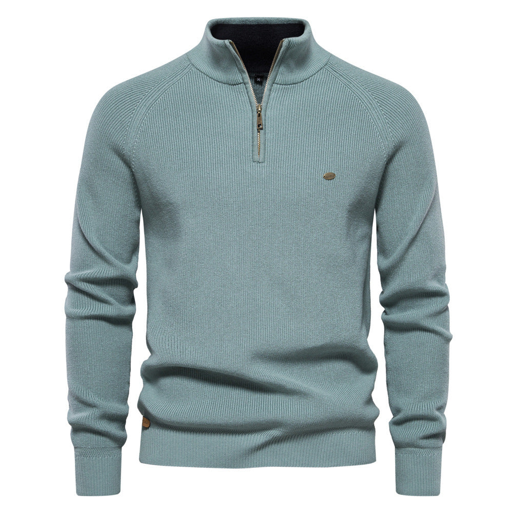 Slim Fit Men's Half Turtleneck Sweater