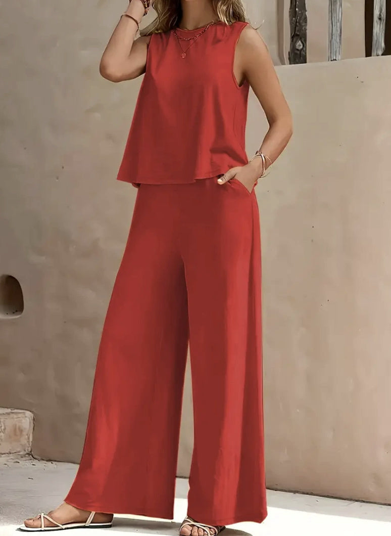 ELYSIA | Elegant Two-Piece Loose Pants Set