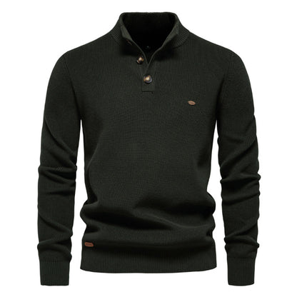 Slim Fit Men's Half Turtleneck Sweater