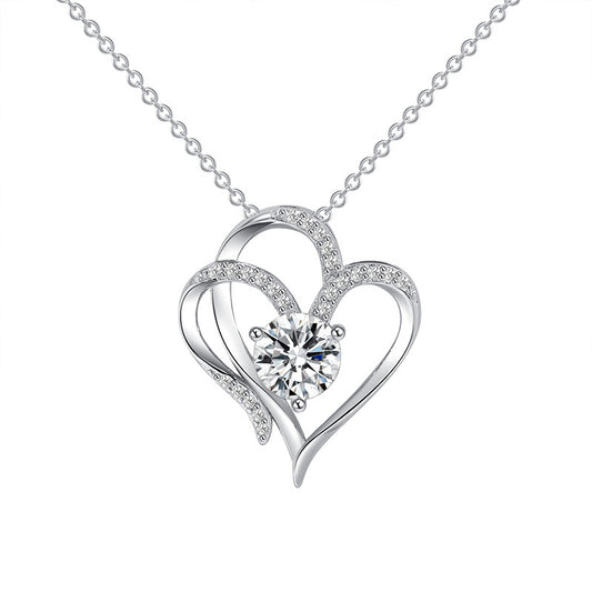 AGAPI | DOUBLE HEART NECKLACE WITH CZ