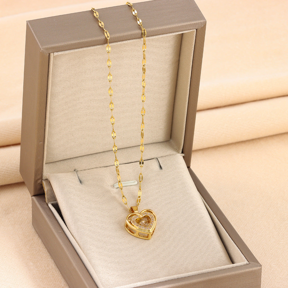 NIKKI | GOLD NECKLACE WITH CZ HEART