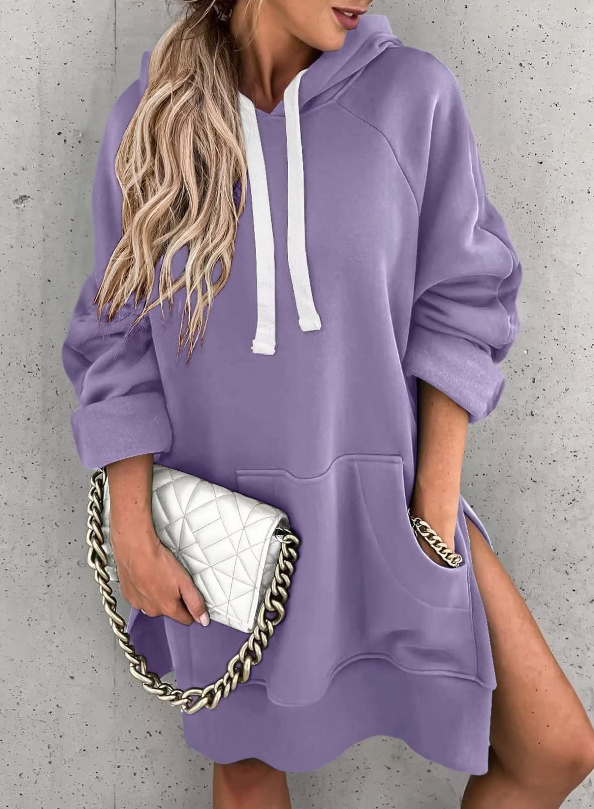 Mid-Length Hooded Sweater
