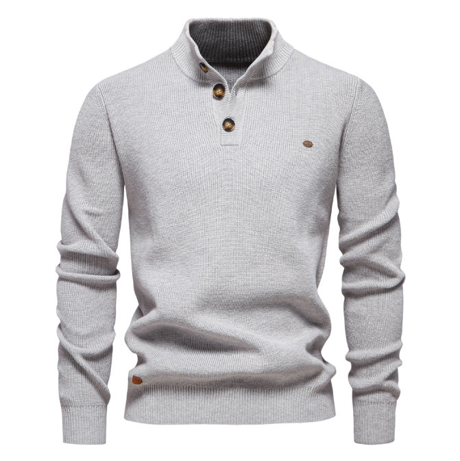 Slim Fit Men's Half Turtleneck Sweater