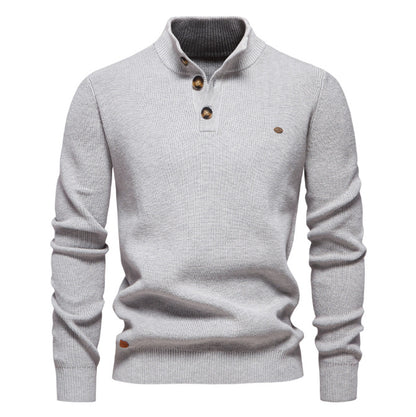 Slim Fit Men's Half Turtleneck Sweater