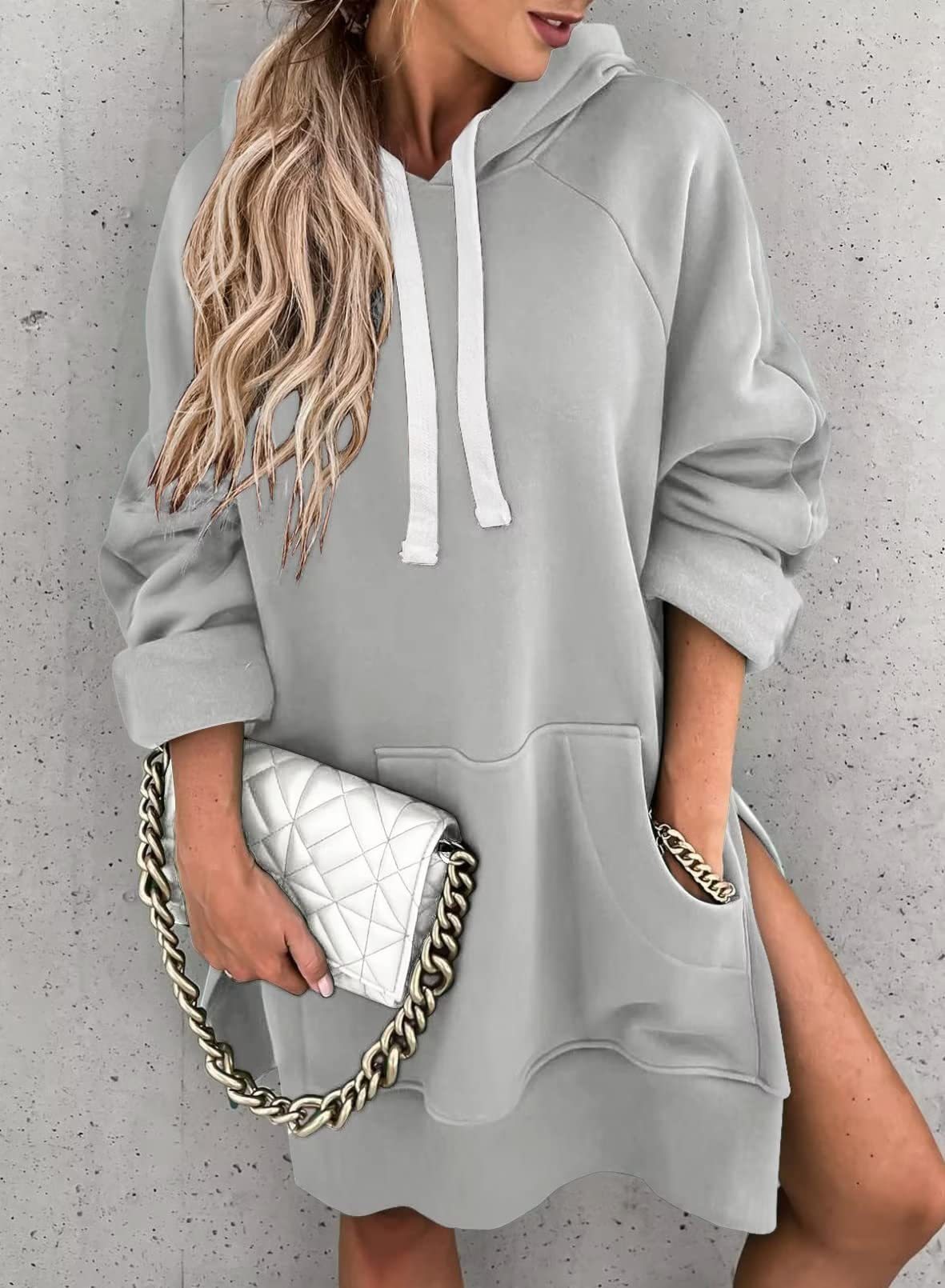Mid-Length Hooded Sweater