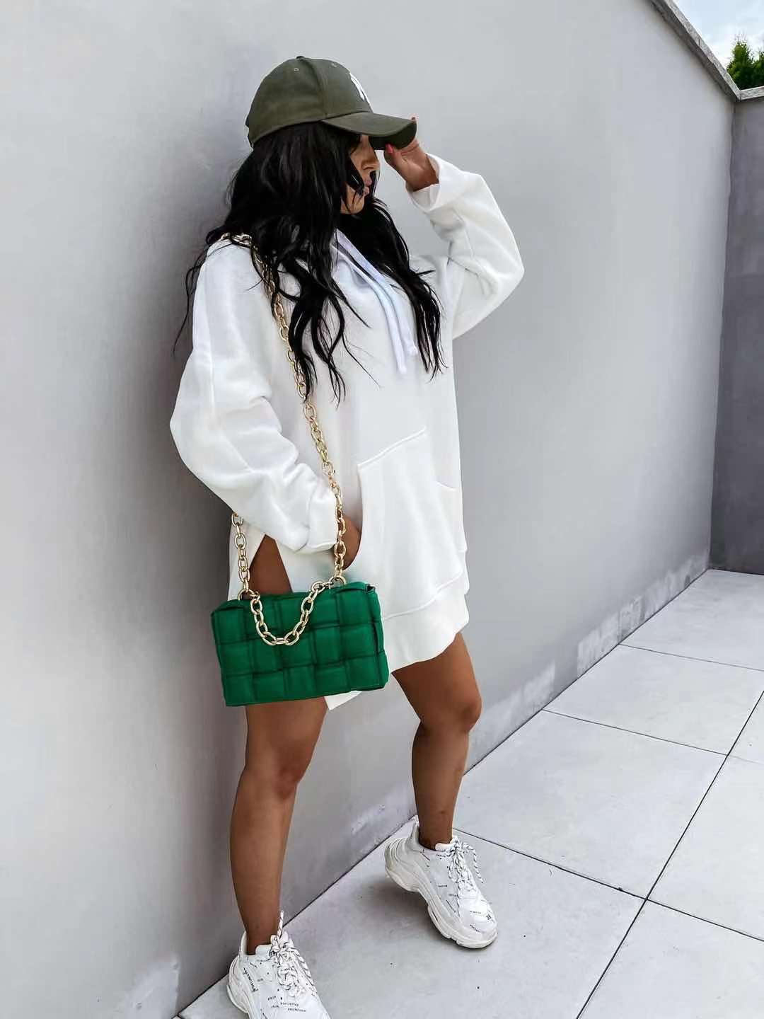 Mid-Length Hooded Sweater
