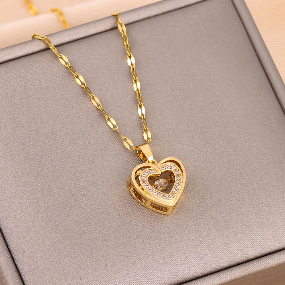 NIKKI | GOLD NECKLACE WITH CZ HEART