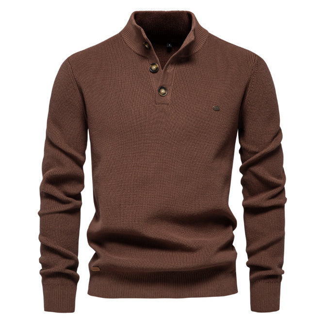 Slim Fit Men's Half Turtleneck Sweater