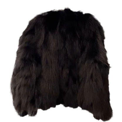Elegant Eco-Friendly Faux Fox Fur Coat