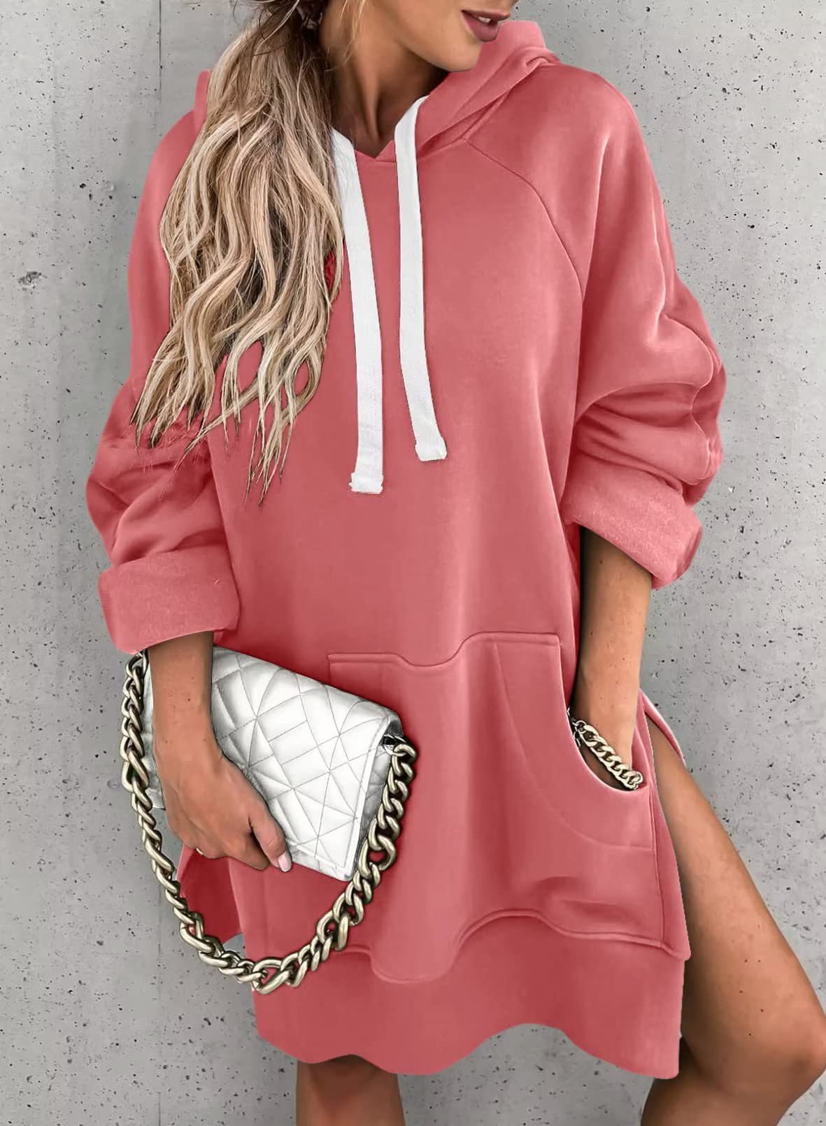 Mid-Length Hooded Sweater