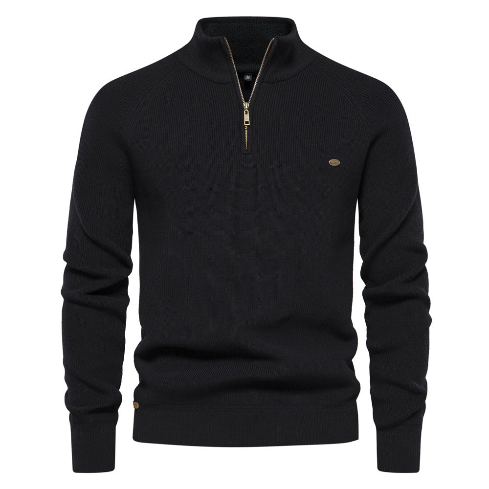 Slim Fit Men's Half Turtleneck Sweater