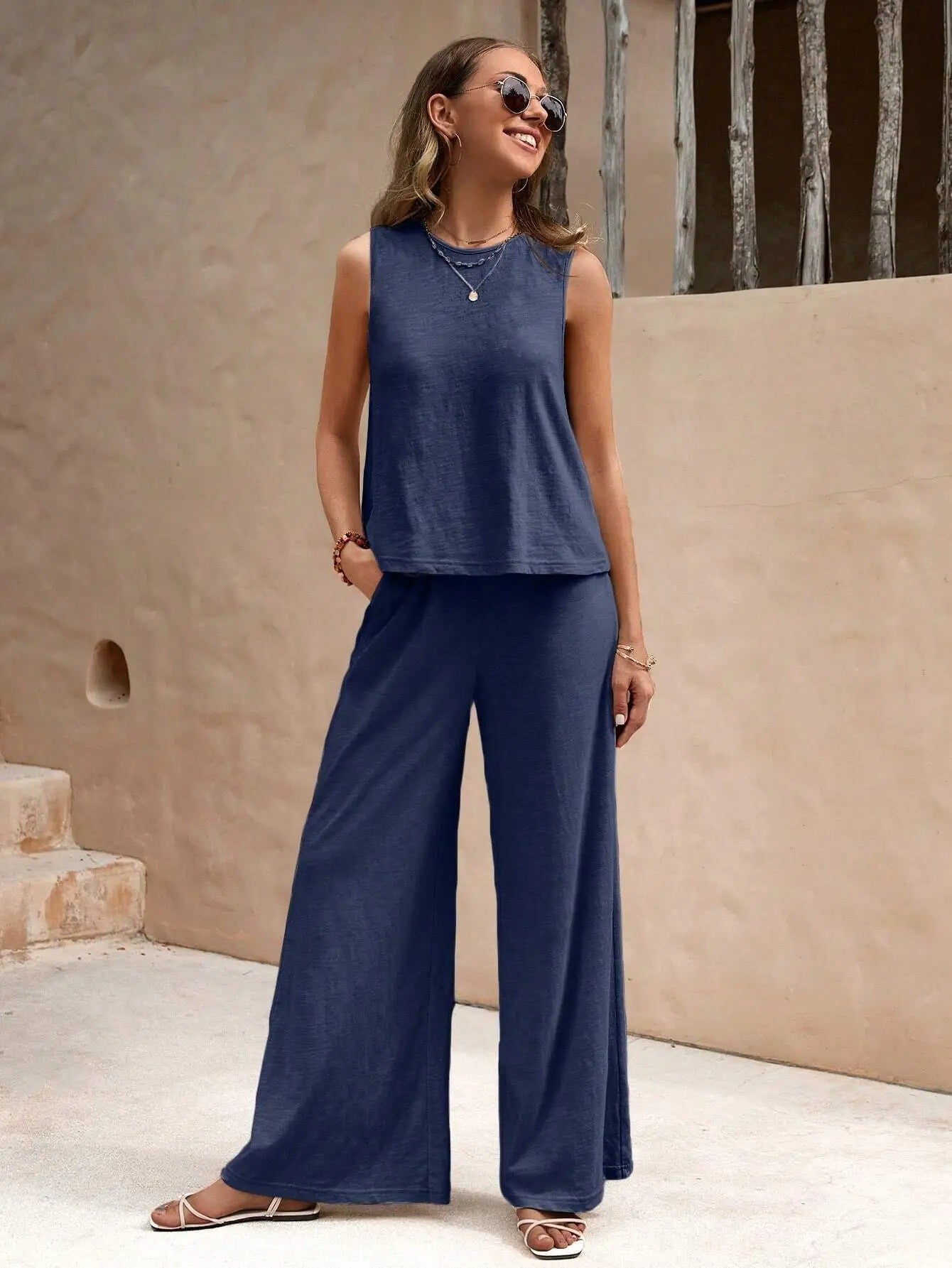 ELYSIA | Elegant Two-Piece Loose Pants Set